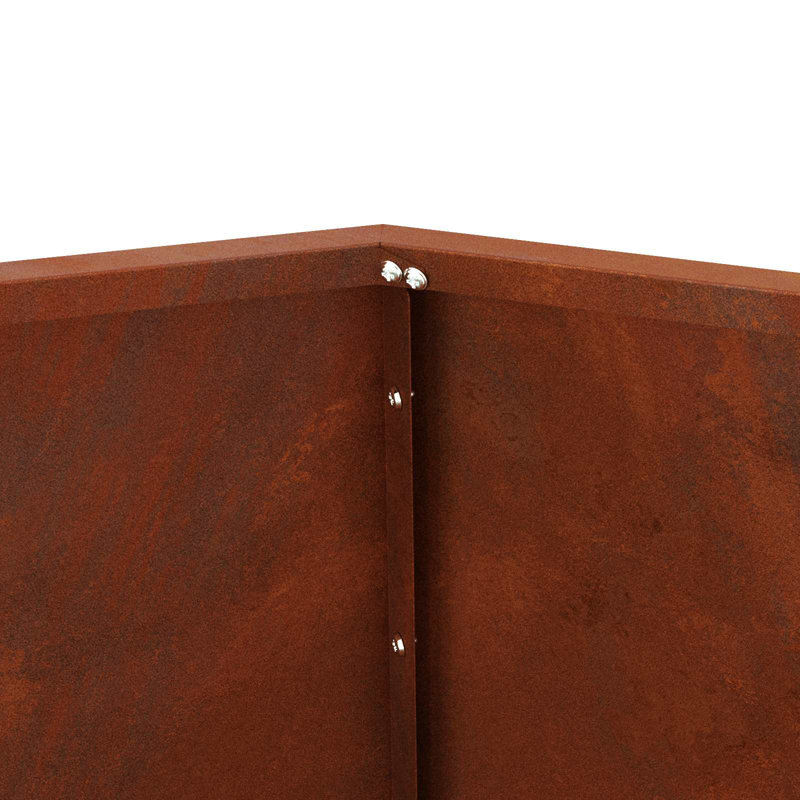  Planter 2 Pcs Rusty Weathering Steel, 80cm H x 100cm W x 100cm D