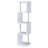 White and Chrome 4-tier Bookcase