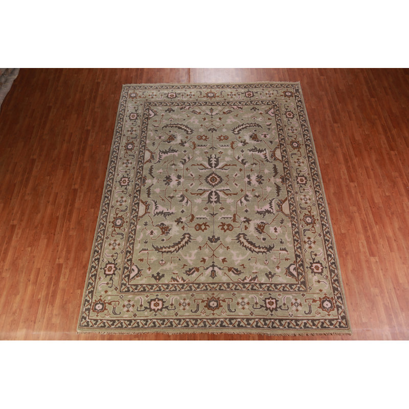 Tapis vert clair All-Over Oushak 9 x 12