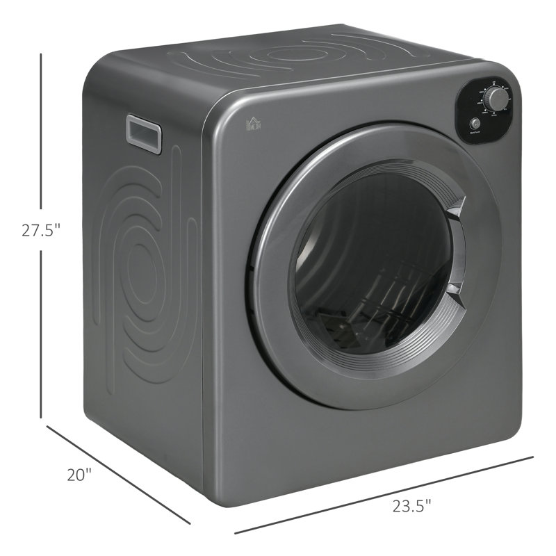 Electric Portable Dryer 1300W 3.22 CuFt Compact Laundry Dryer Gray