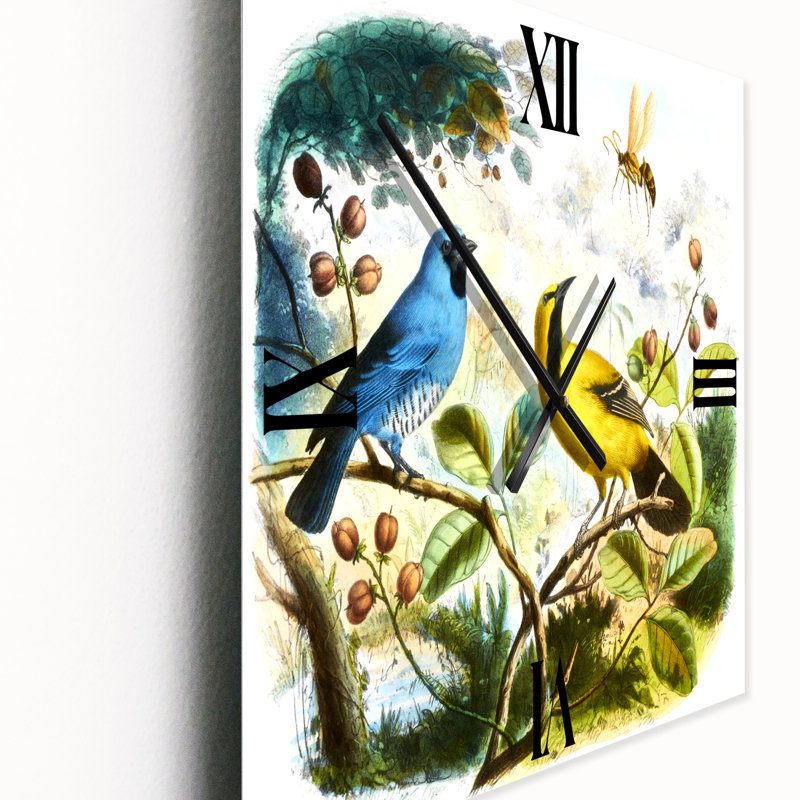 Horloge murale oiseau dans la nature, Petit