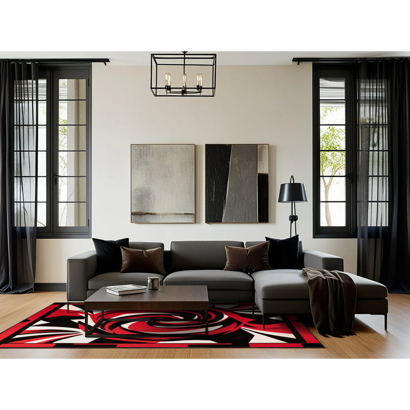 Solar Inferno Rug, Square 6'