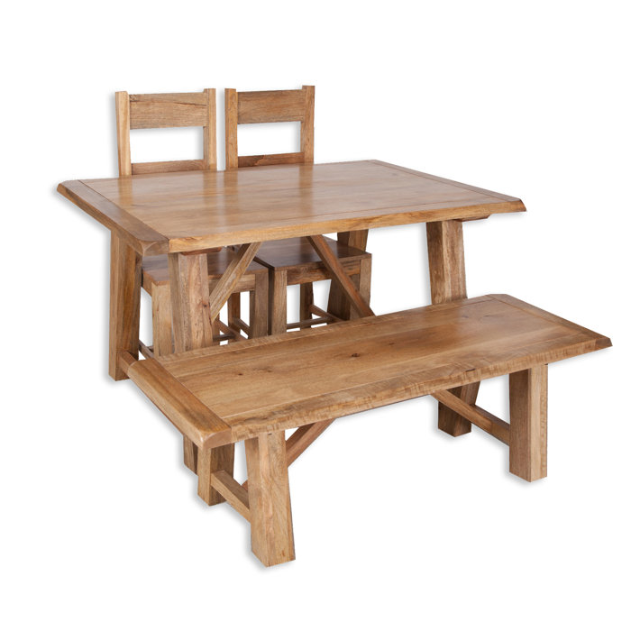 Union Rustic Amesbury Mango Solid Wood Trestle Dining Table | Wayfair.co.uk