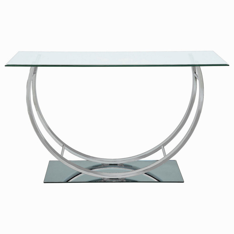Garrett Chrome Glass Top Console Table