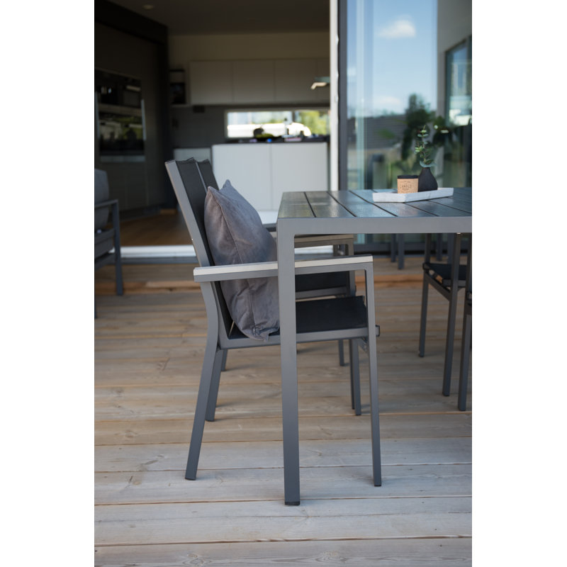 Hiran 4 - Person Patio Dining Set with Rectangular Table, Black