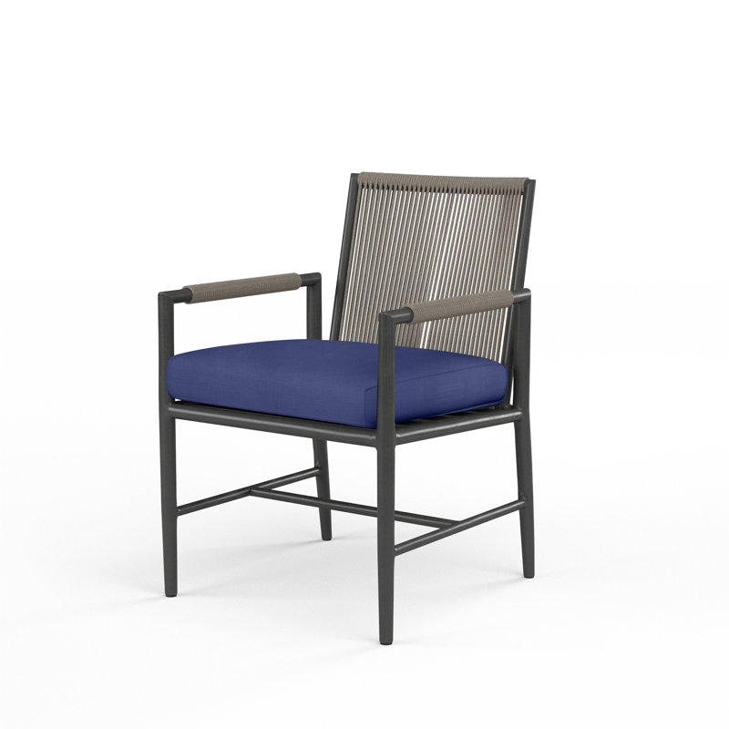 Pietra Outdoor Dining Armchair, Echo Midnight Sunbrella®