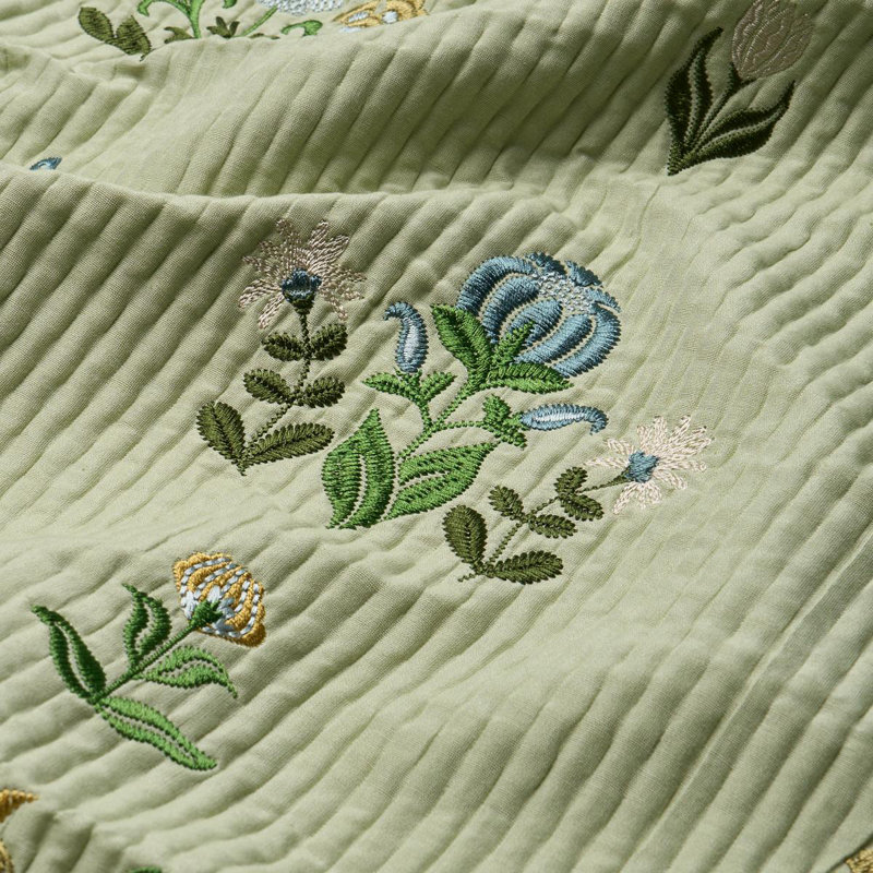 Elmslie Embroidery Fabric, Leaf