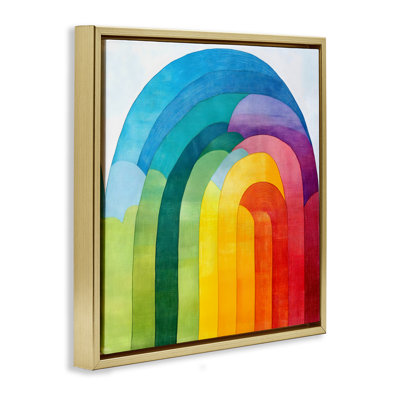 Cadre flottant Vibrant Rainbow Arch Abstraction, design Creative Studio