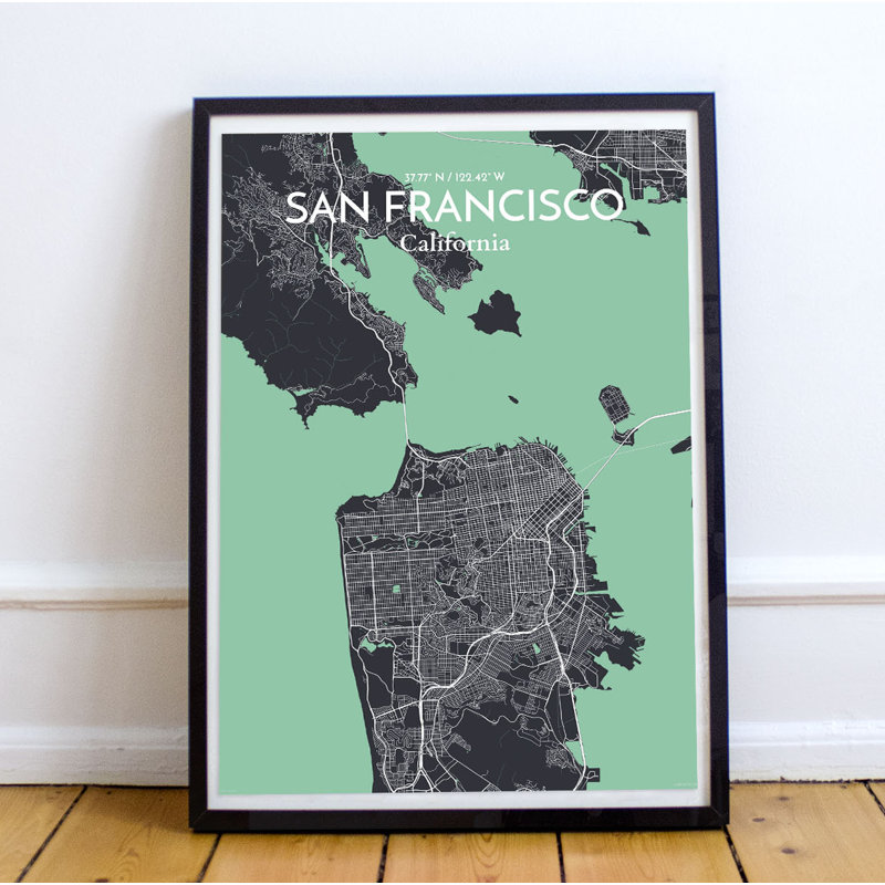 San Francisco City Map - No Frame Print, 43.2cm H x 27.9cm W x 0.1cm D
