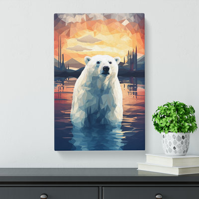 Polar Bear Geometric No.3 - Wrapped Canvas