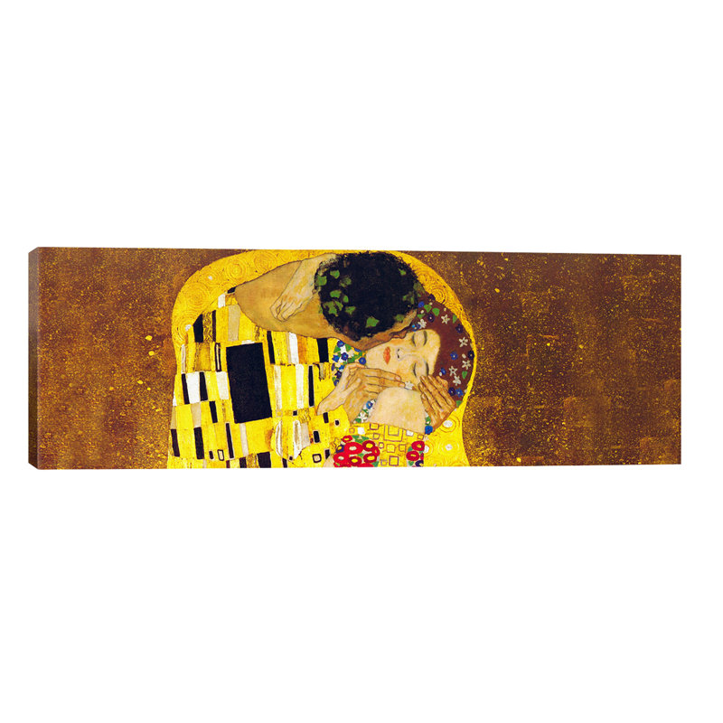 The Kiss by Gustav Klimt - Wrapped Canvas Panoramic Painting, 152.4 cm H x 50.8 cm W x 1.91 cm D