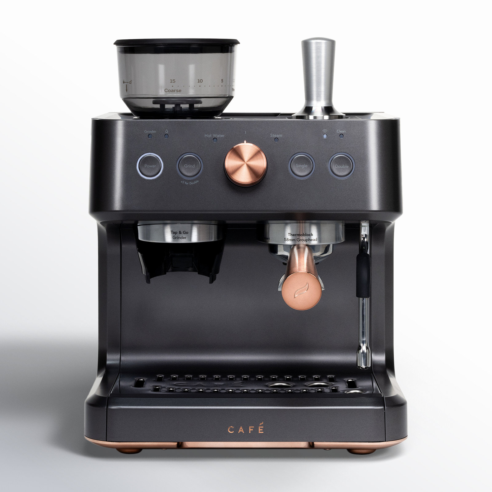 Café Bellissimo Semi-Automatic Espresso Machine, Matte Black