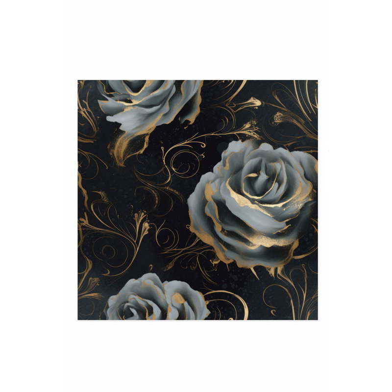 «Floral Luxe Rose Symphony IV», reproduction d'art moderne sans cadre, H 28 po x l 28 po