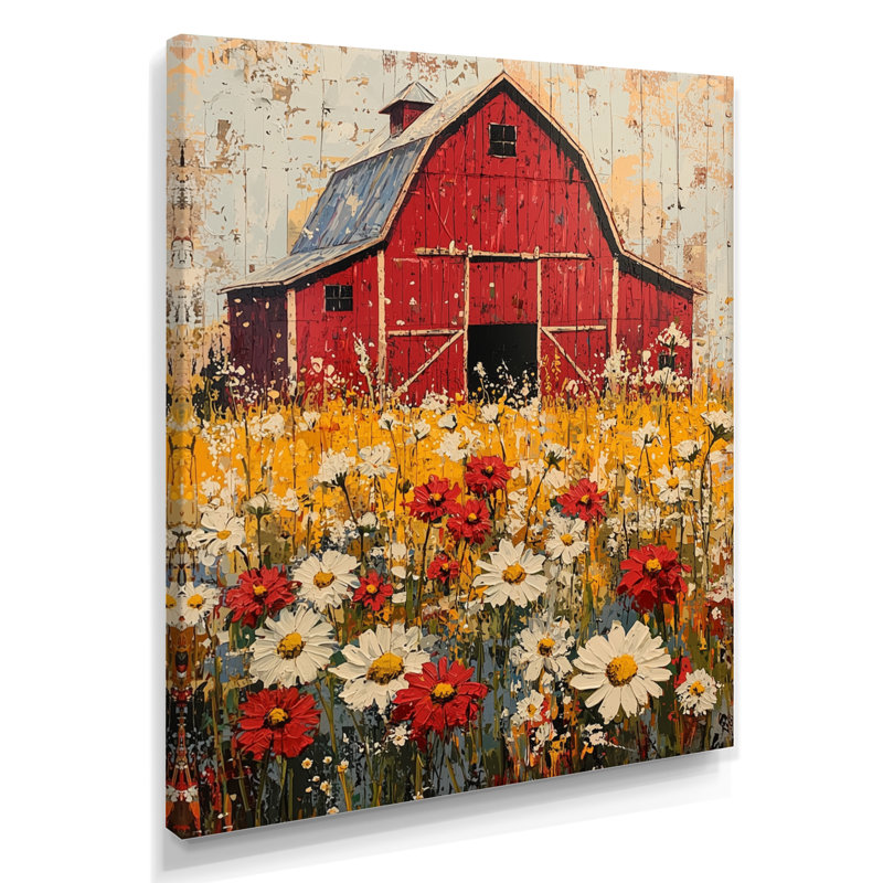 Art mural sur toile Barnyard In Full Bloom I, H 40 po x l 30 po, Toile tendue, Ne s'applique pas