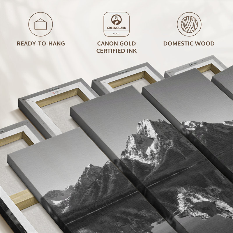 «Grand Teton Mountains BW Wall Art», H 22 po x l 36 po x P 1,00 po