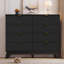 Commode cannelée à 8 tiroirs pour chambre à coucher, commode de rangement Boho l 47 po-1853748856