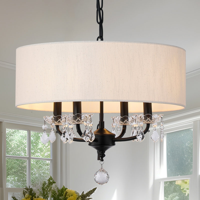 Lustre tambour en cristal 4 lumières Kayia