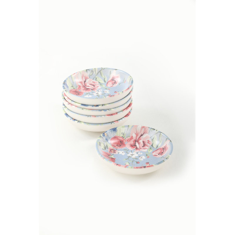 Ensemble de bols vibrants en céramique (6 pièces), 1,2 x 1,2 po | 100% céramique, va au lave-vaisselle et au micro-ondes | Belles couleurs bleues, roses, blanches et vertes | Parfait pour les collations, les trempettes et les friandises de fête, design durable et élégant