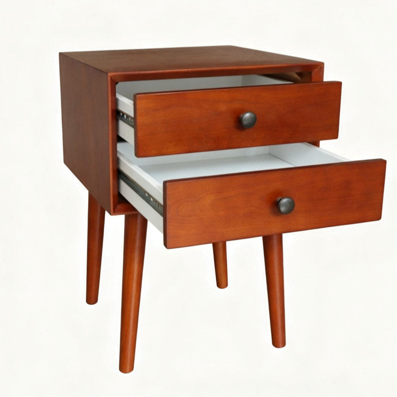 Table de chevet avec 2 tiroirs, petite table d'appoint avec rangement, Seadrifte