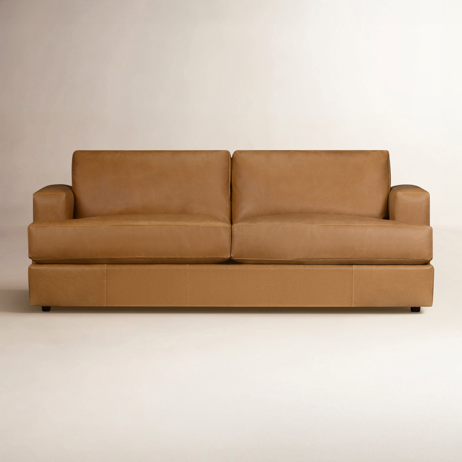 Cayden Genuine Leather Sofa, Bistro Saddle Genuine Leather, 34" H x 84" W x 41" D