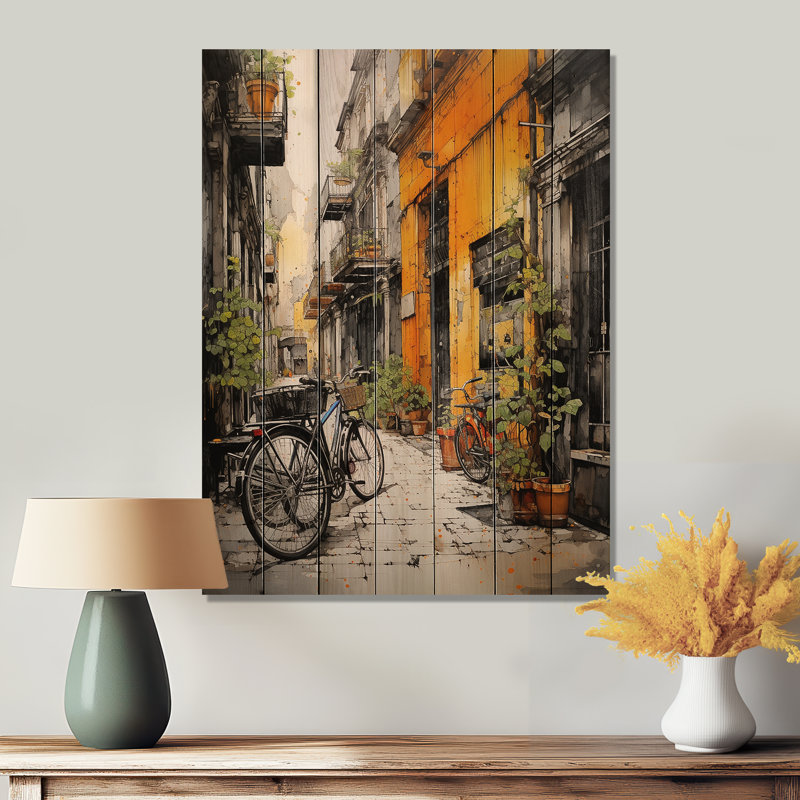 Impression de bicyclette vélo sur bois naturel, H 20 po x l 10 po x P 0,78 po