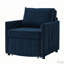 Chaise convertible pliante rembourrée avec dossier réglable à 5 positions, poches latérales et panier de rangement-112704324