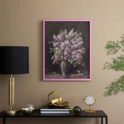 Reproduction florale vintage avec encadrement CCLXV III - bois massif