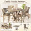 2 chaises de hauteur de comptoir de salle à manger, style américain rustique, dossier en bois massif, couleur brun, coussin rembourré grisâtre, finition laquée, instructions d'installation rapide dans le thème, élégant et pratique