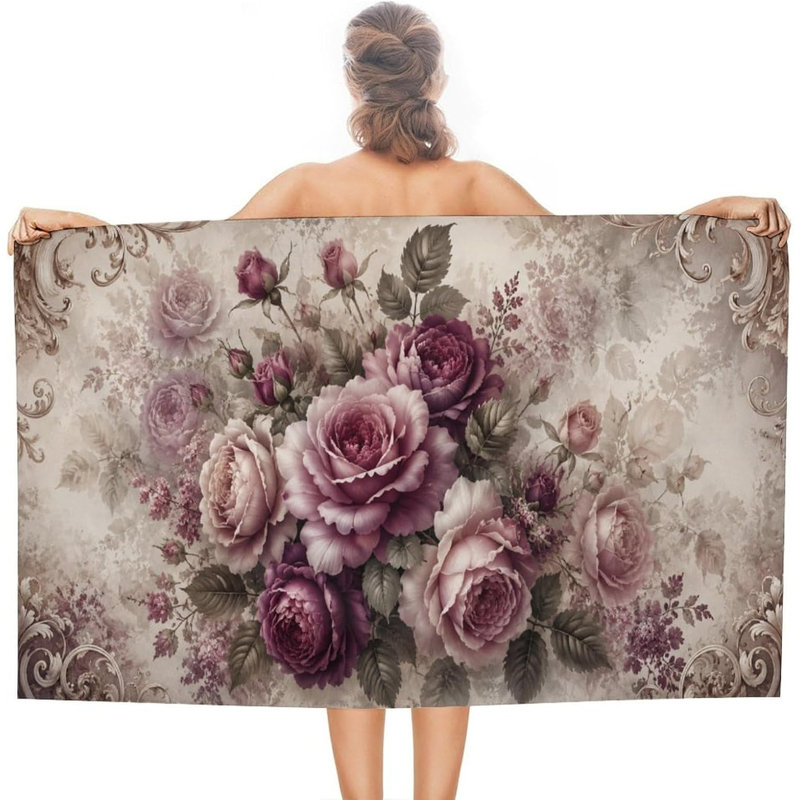 Serviette de plage Vintage Rose