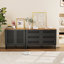 Commode double 6 tiroirs avec grille rayée