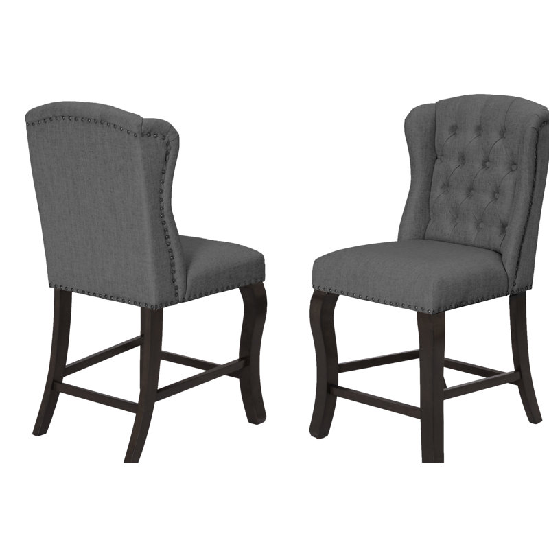 Whittlesey Tuffed Linen Parsons Chair, Gray