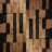Rustic 3D Wood Block Wallpaper Natural Oak Dark Walnut Geometric Panel Pattern-2002146431