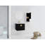 Meuble-lavabo moderne avec lavabo en céramique et armoire de rangement latérale - Étagère murale de 61 cm (24 po) en châtaignier noir