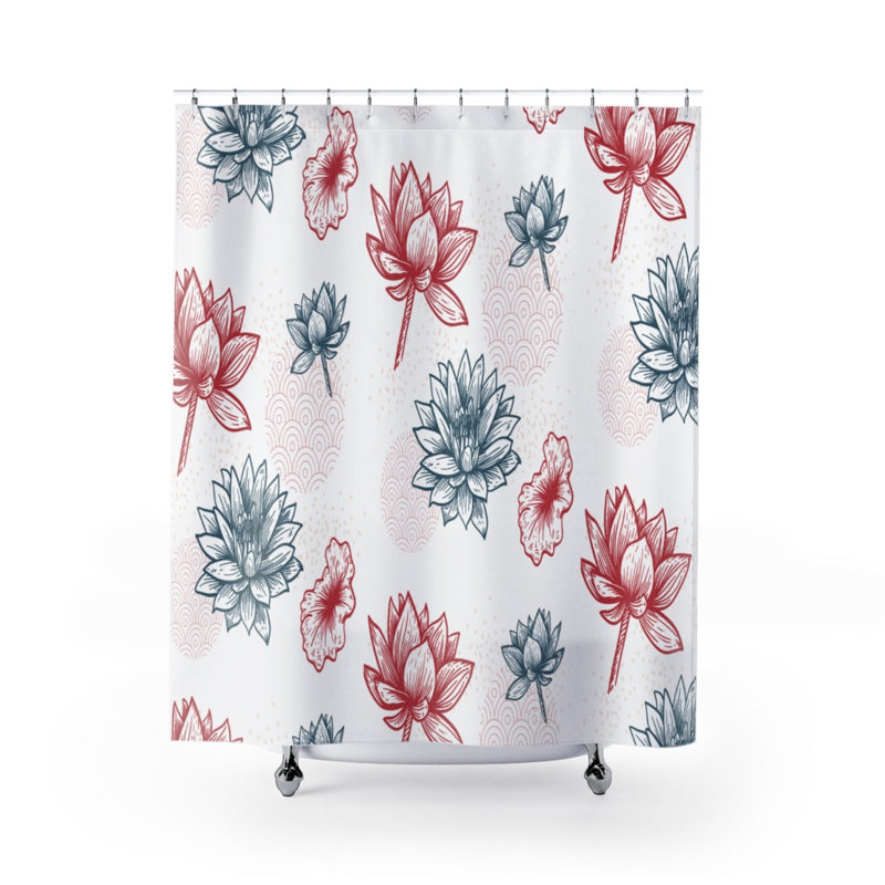 Rideau de douche simple Floral