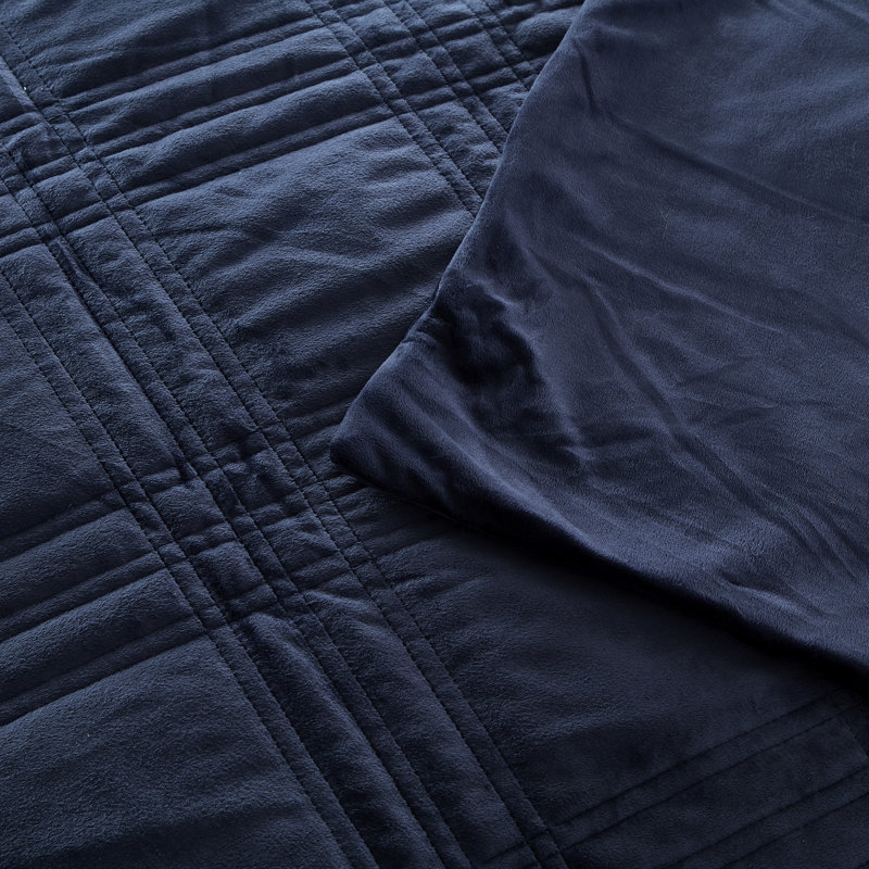 Couverture matelassée pour chambre Yasmine, Bleu marine, l 48 po x L 72 po, 12 lb