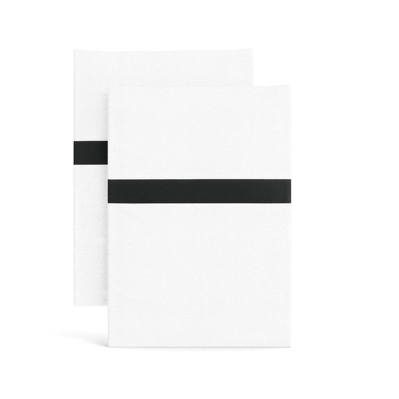 Ready-To-Bed 2.0 Cotton & Trim Pillowcases, Standard Pillowcases, White/Black