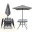 Ensemble repas d'extérieur avec parasol