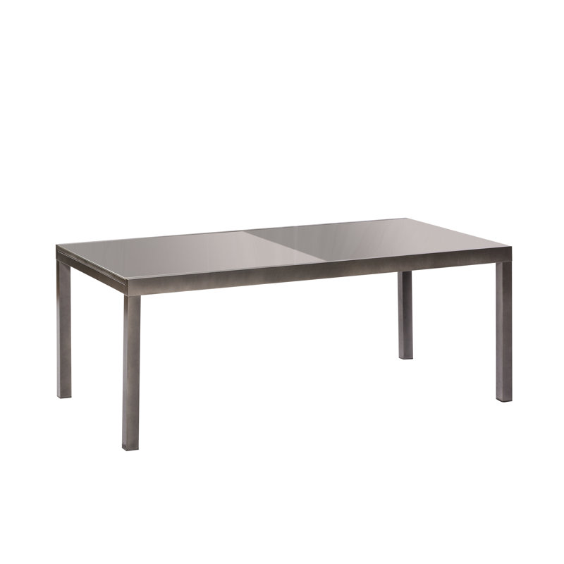 Semi Rectangular Metal Extendable Outdoor Dining Table , cm W 110cm cm D, 75cm H x 200cm W x 110cm D