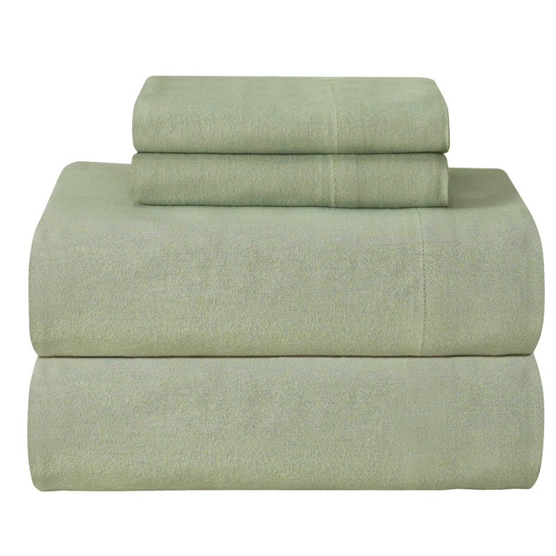 Ensemble de draps 100% flanelle 170 g / m² Pointehaven, Lit double, Blanc
