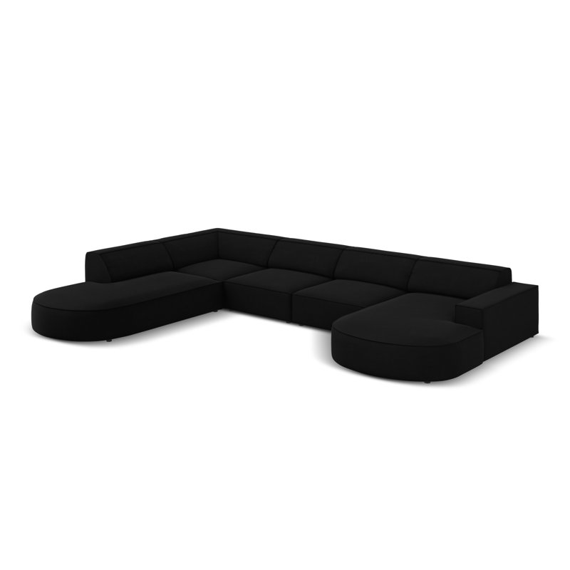 Jodie 7 Seater Corner Sofa, Left Hand Facing, Black