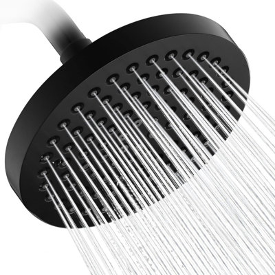 Shower Head - 6 Inch High Pressure Rain Shower Head Adjustable - 1-Min Install Shower Heads - Universal Adjustable Shower Head Rainfall Anti-Clog Nozzles (Sliver)