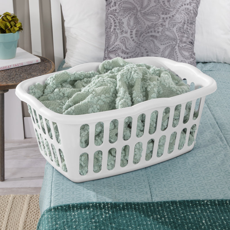 Sterilite 1.5 Bu Rectangular Laundry Basket, Classic Design to Carry Clothes to Laundry Room
