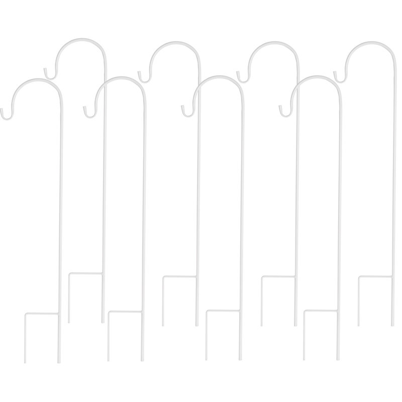 Wadkins 8 PCS  Weather Resistant Iron No Subject Garden Stake, White