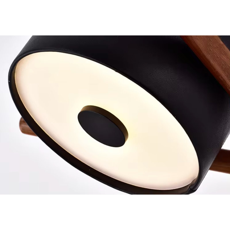 Lampe trépied en bois, Noir