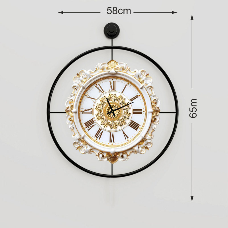 Horloge murale décorative en métal, Noir
