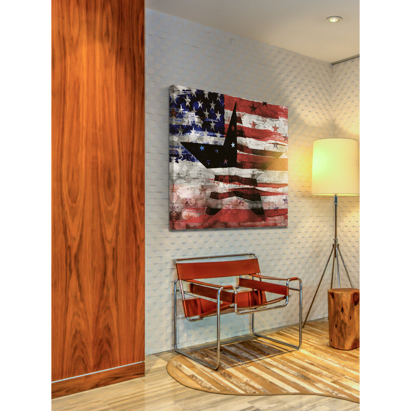 « patriotique emblème » par parvez taj,-impression sur toile tendue, H 18 po x l 18 po x P 1,5 po