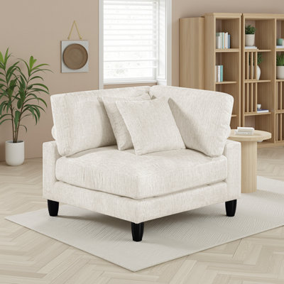 Chaise de coin modulaire en microfibre l 40,0 po Loowit - Chaise de coin rembourrée avec coussins réversibles et coussins assortis