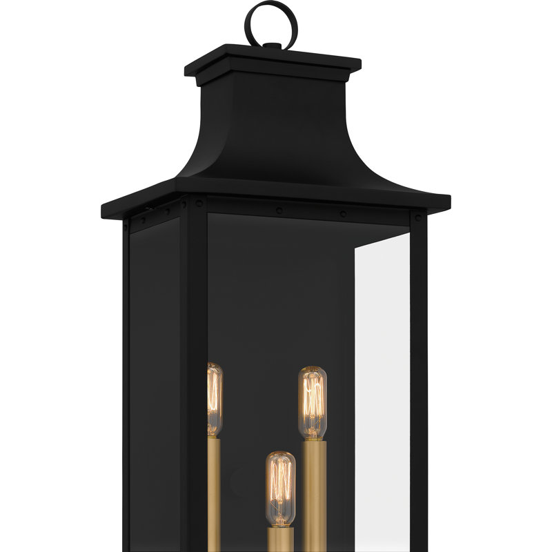 Lanterne murale d'extérieur 3 lumières Abernathy, Noir mat