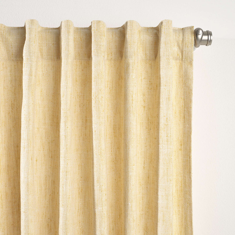 Greylock Soft Curtain Panel, Yellow, 48" W x 84" L