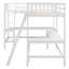 Lit mezzanine en bois avec échelle en L et 2 bureaux intégrés en L